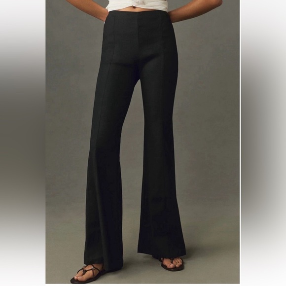 Anthropologie Pants - Anthropologie High-Rise Flare Linen Pants Black 10P | NWT $138 Trousers